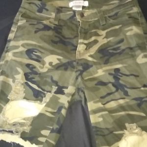 Camo jean shorts